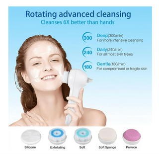 Deep cleansing electric facial brush